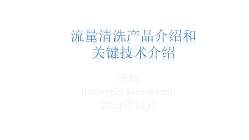 流量清洗产品概述和关键技术介绍.ppt