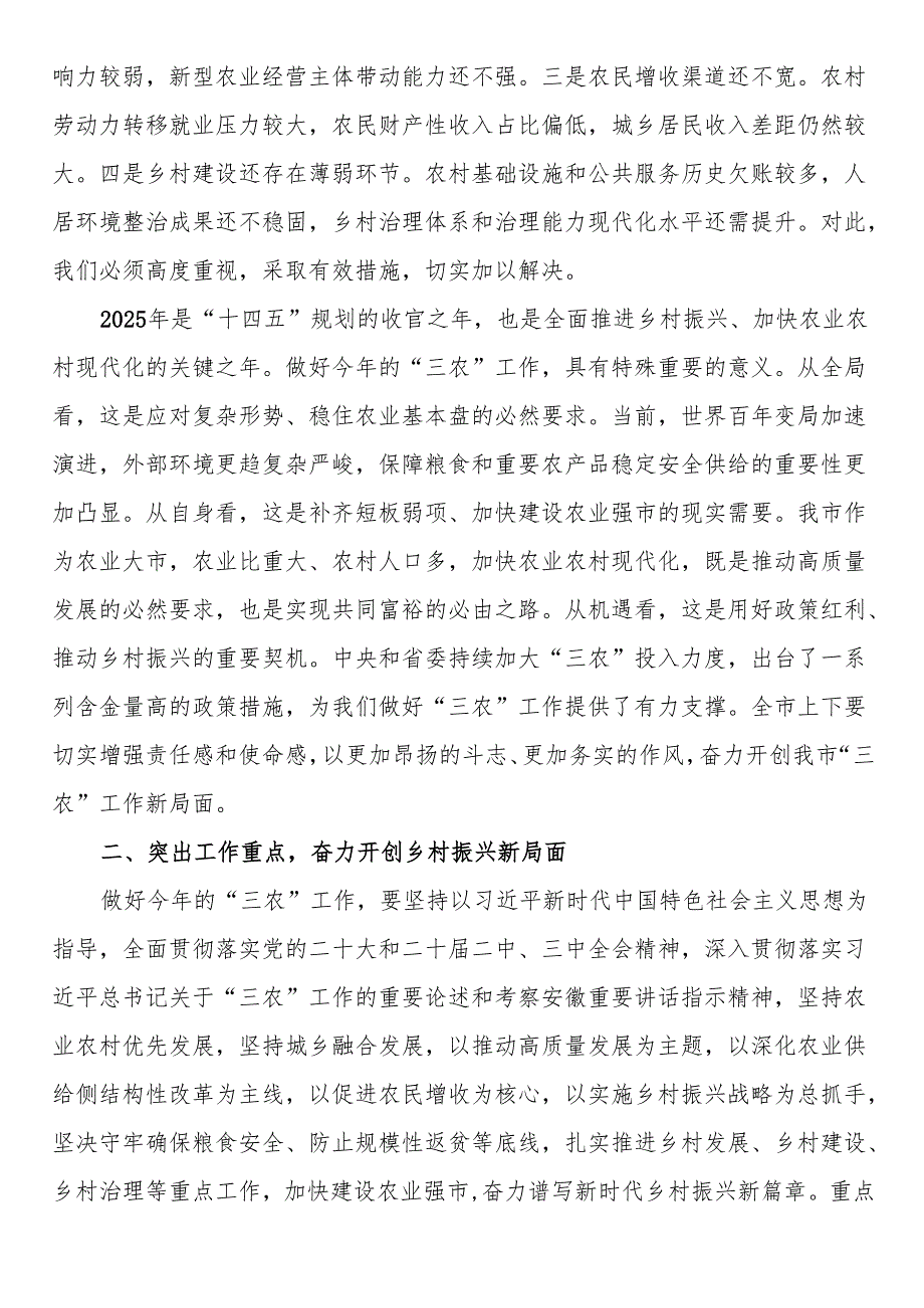 市委书记在2025年市委农村工作领导小组第一次会议上的讲话.docx_第2页