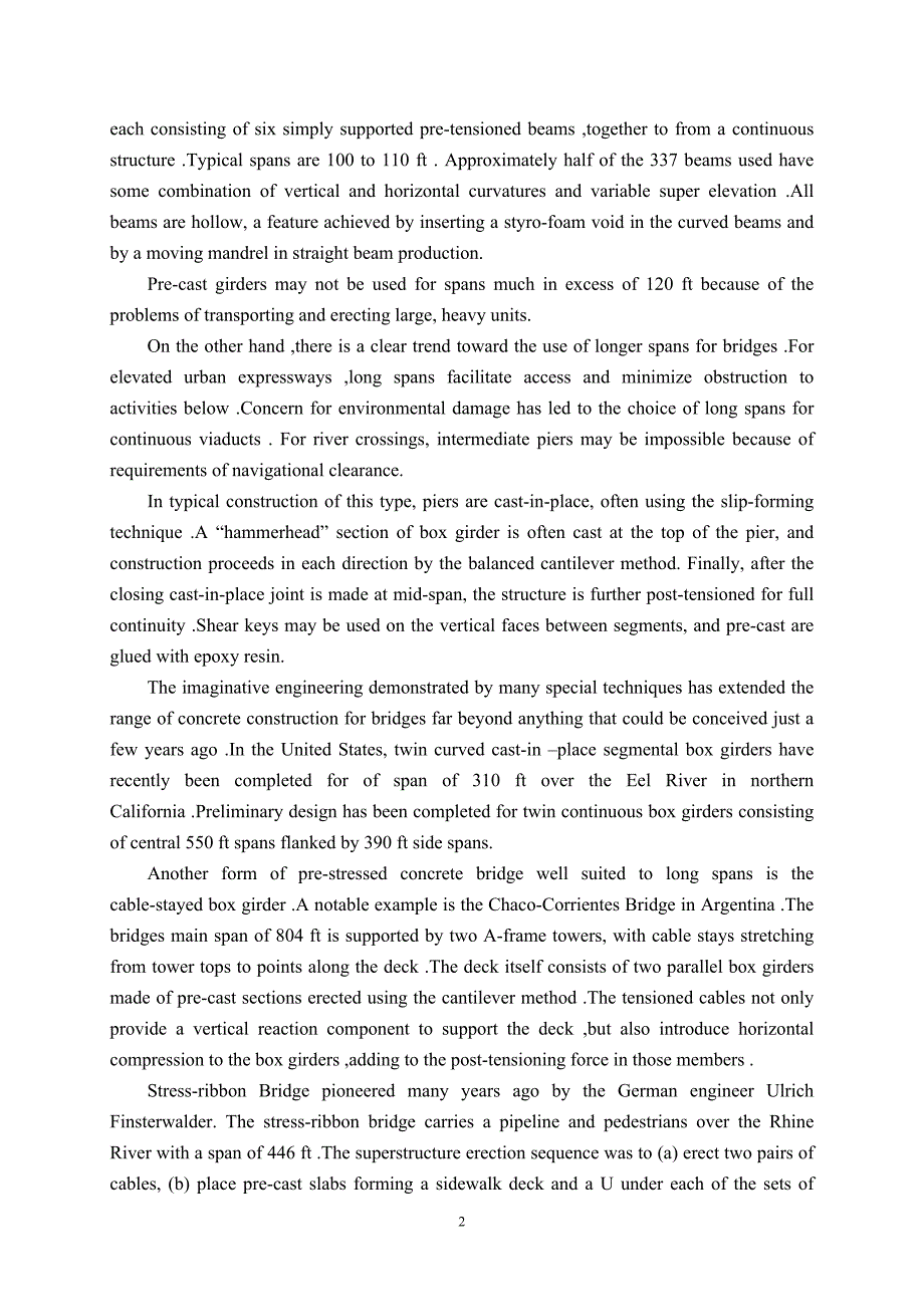 建筑桥梁工程外文翻译外文文献英文文献混凝土梁桥的结构形式.doc_第2页
