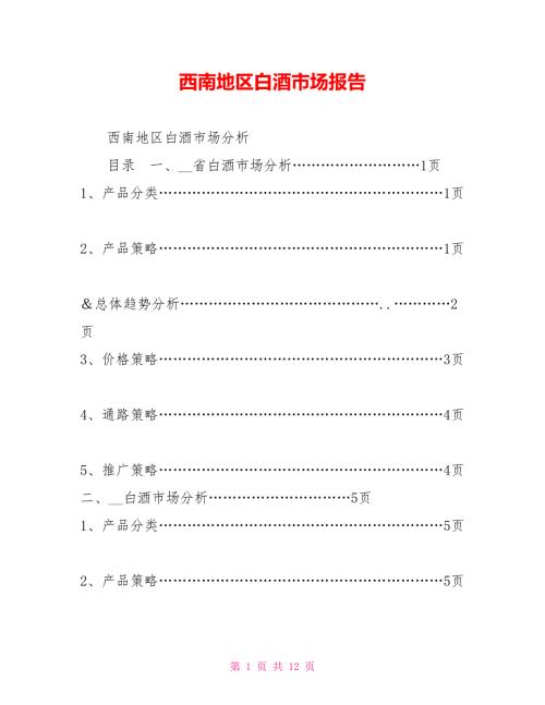 西南地区白酒市场报告.doc