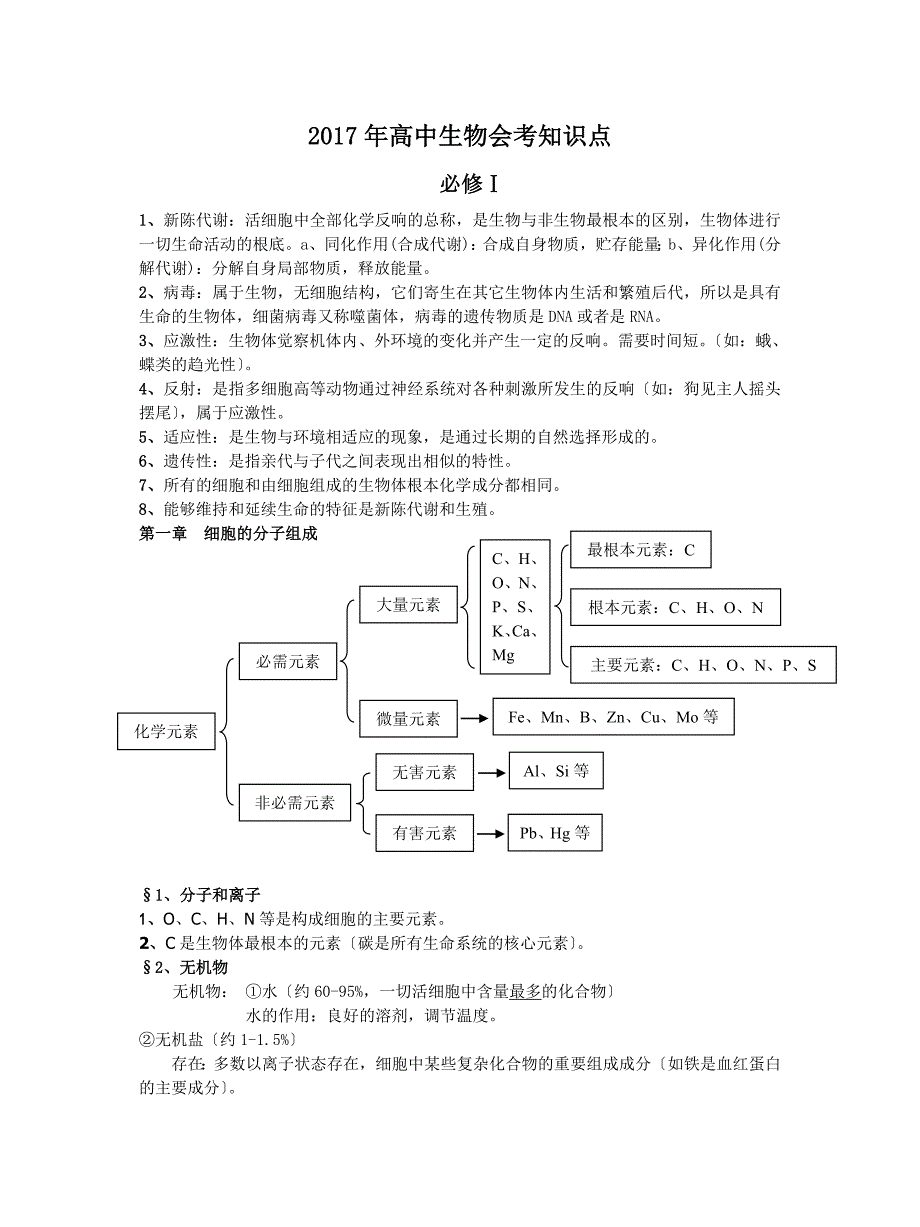 高中生物会考知识点.doc_第1页