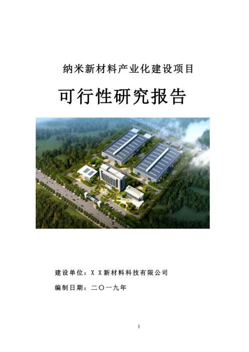 纳米新材料产业化建设项目可行性研究报告用于申请立项.doc