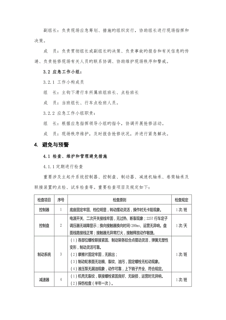 行车主钩下滑事故应急全新预案.doc_第2页