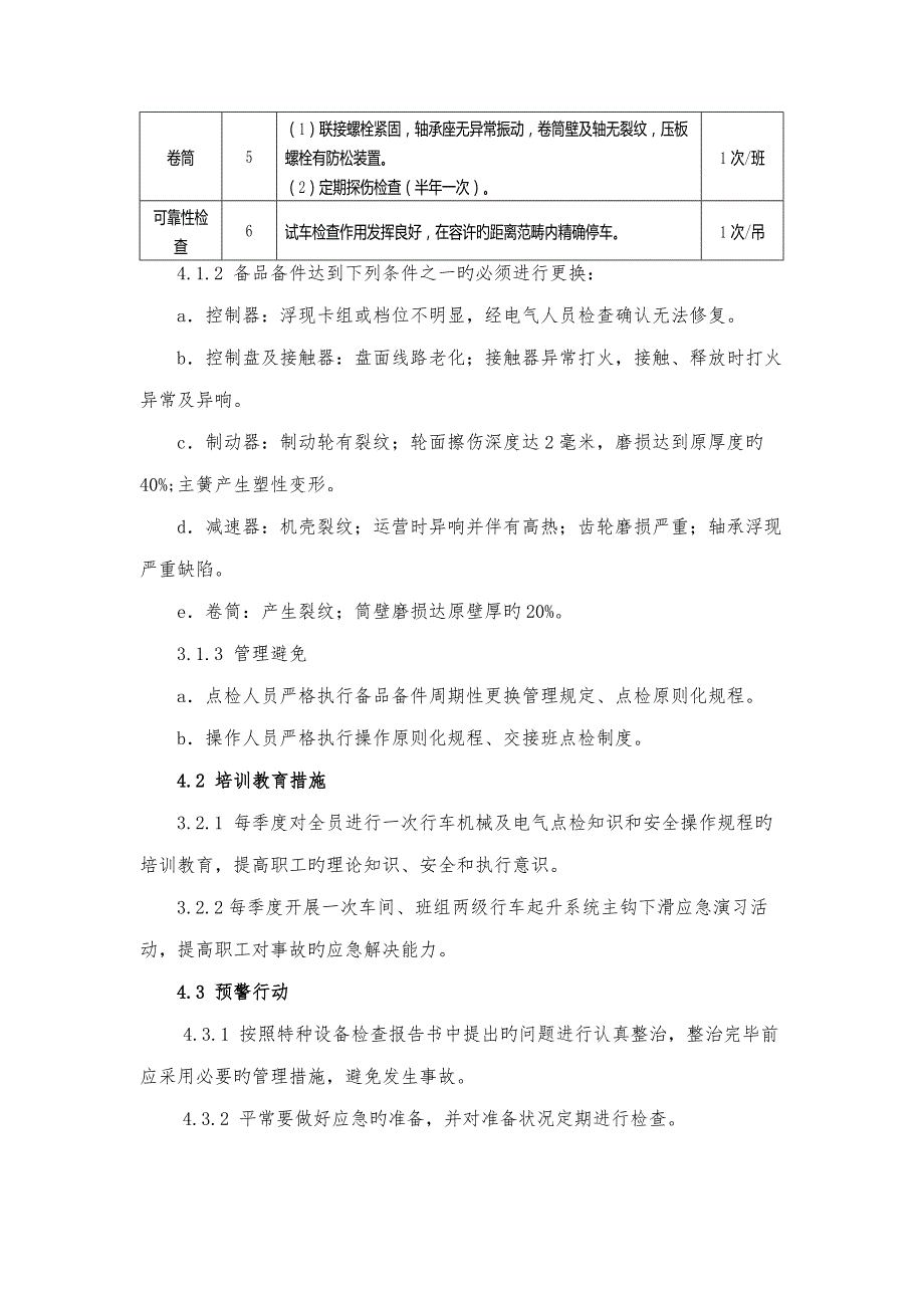 行车主钩下滑事故应急全新预案.doc_第3页