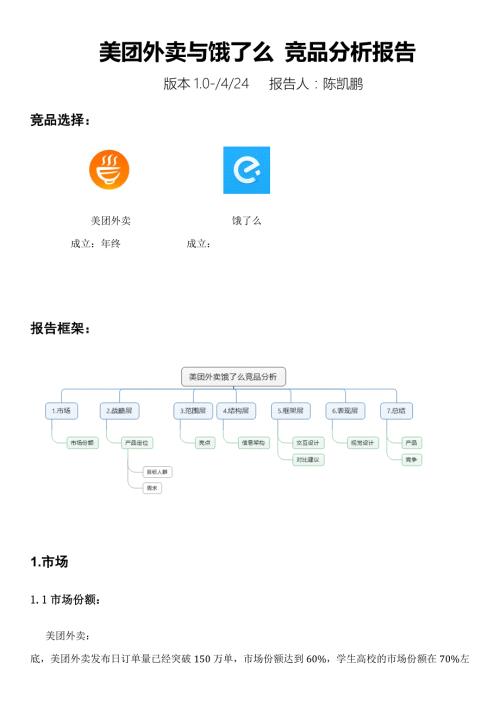 美团外卖与饿了么竞品分析报告.doc