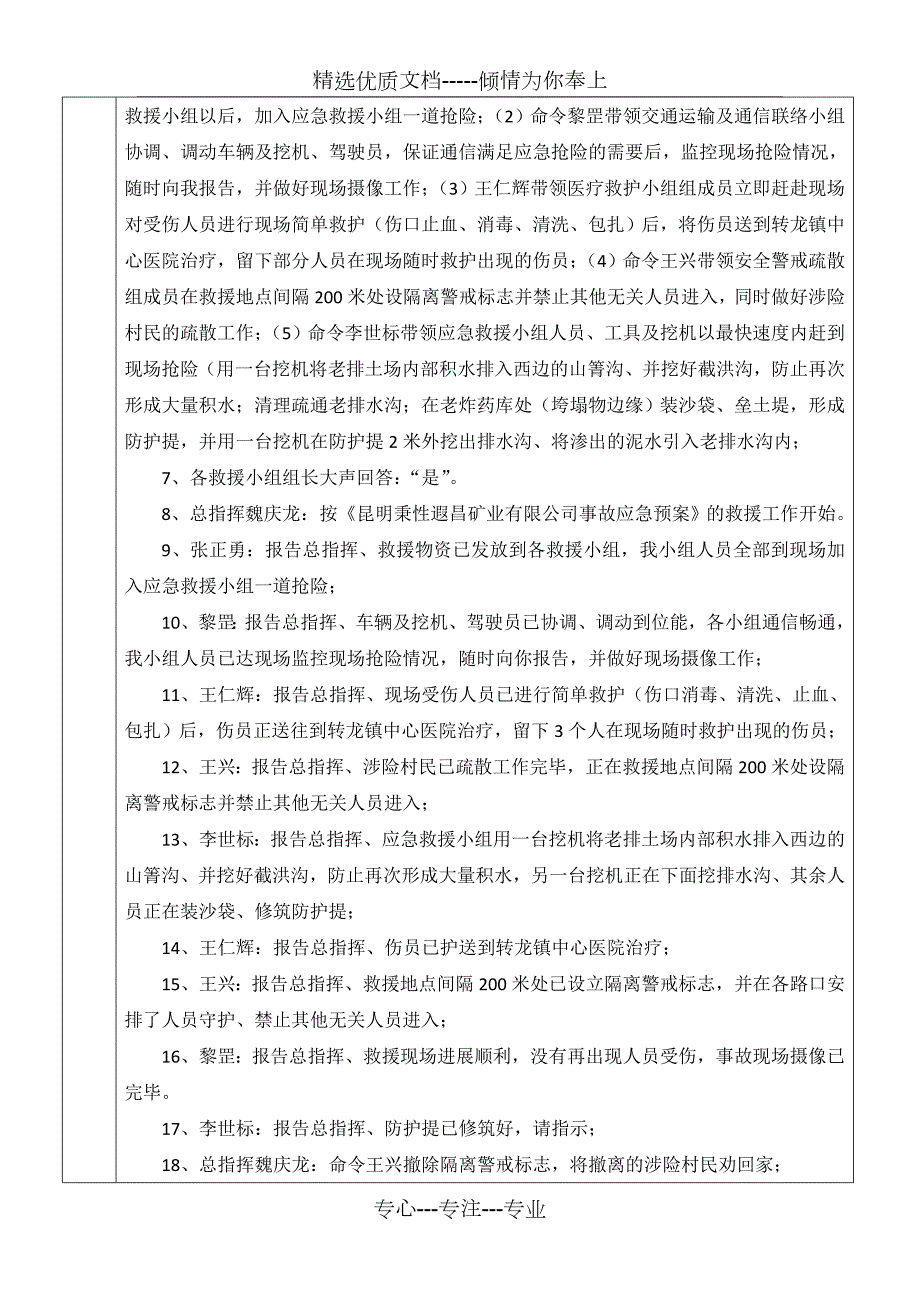 露天矿山安全事故应急演练记录表.doc_第3页