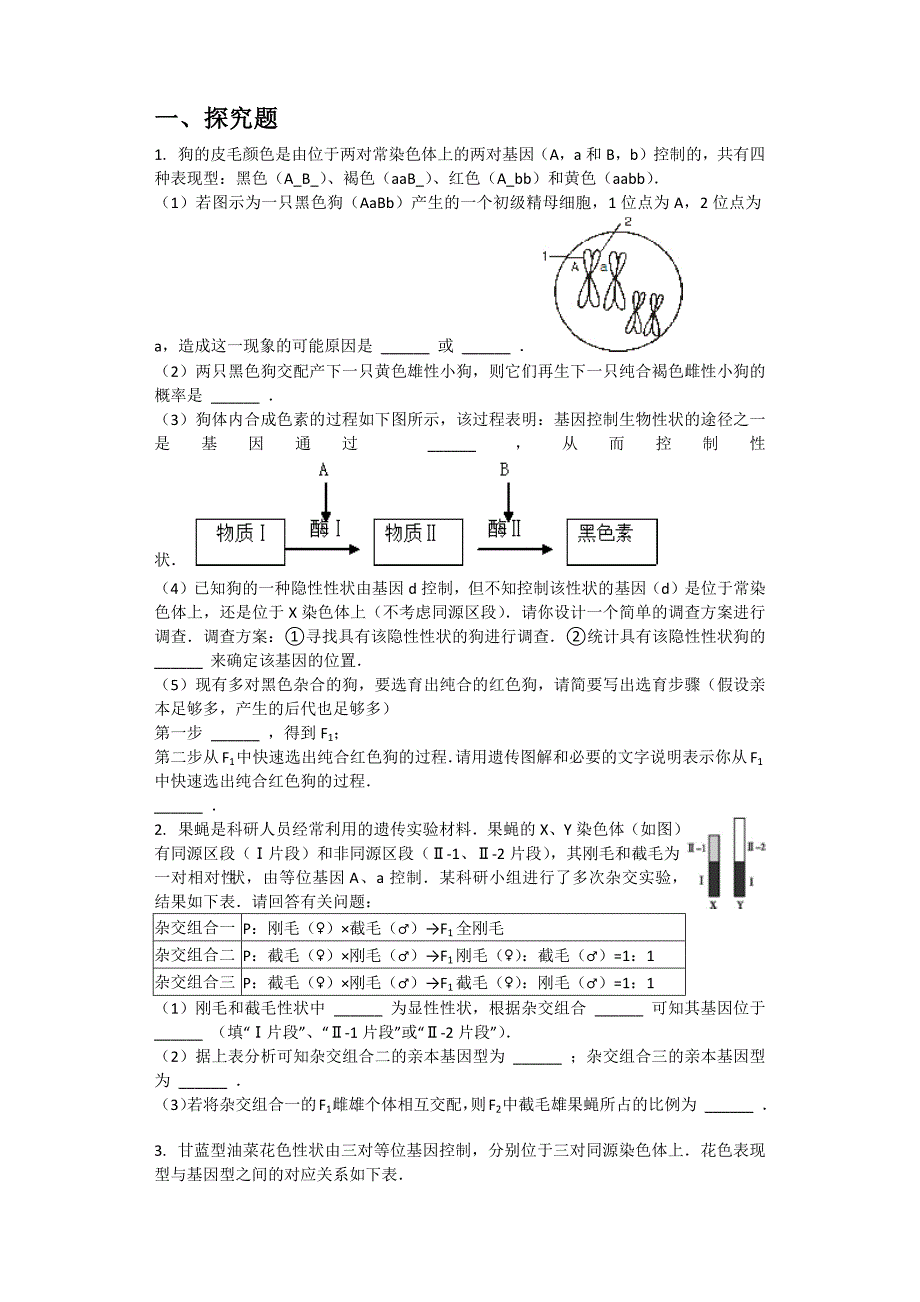 高考遗传题汇总附答案有难度.doc_第1页