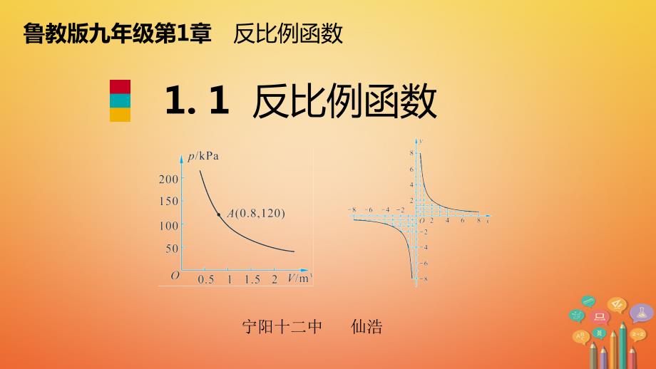 鲁教版九年级数学上册第1章反比例函数1.1反比例函数课件共20张PPT.ppt_第1页