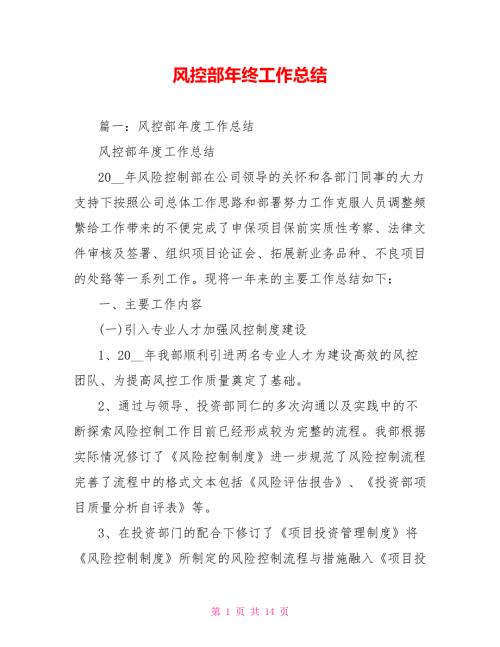 风控部年终工作总结.doc