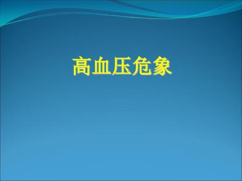 高血压危象讲课.ppt