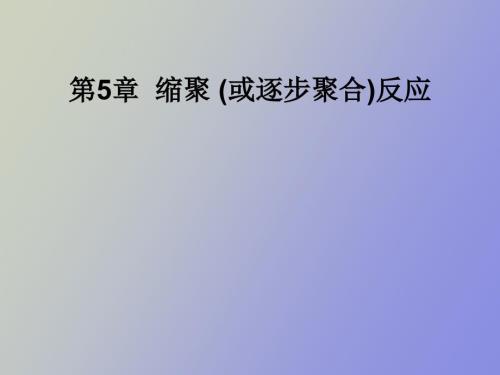 缩聚反应与逐步聚合反应.ppt