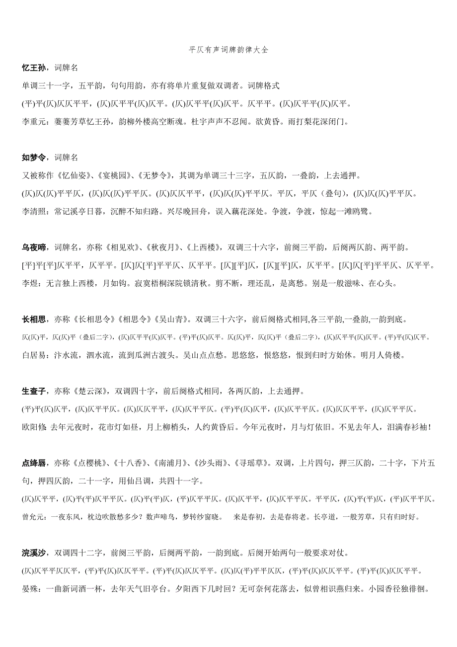 诗词格律常用词牌.doc_第1页