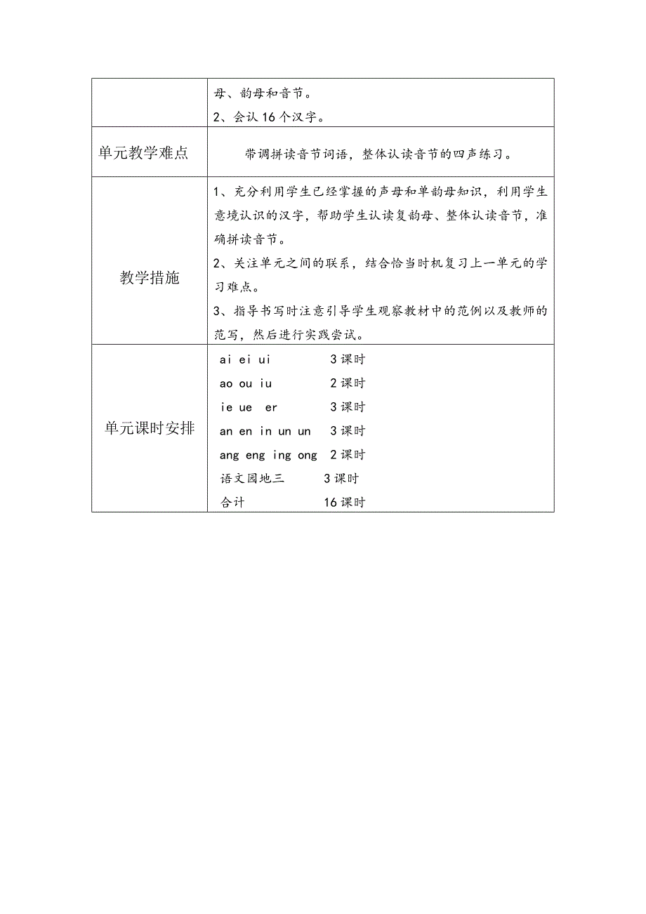 部编一年级语文上册第三单元备课计划.doc_第2页