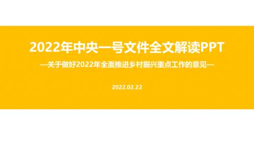 解读2022年中央一号文件全文内容解读PPT.ppt