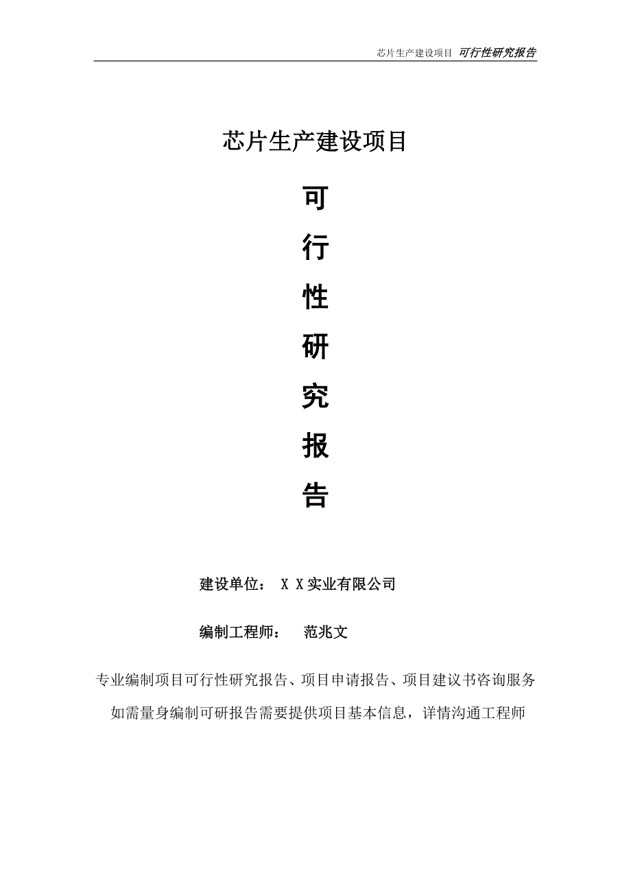 芯片生产项目可行性研究报告完整可修改版.doc_第1页