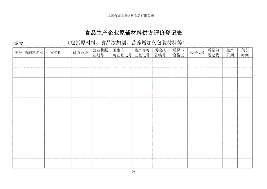 纯净水矿泉水行业各种台账记录.doc_第2页