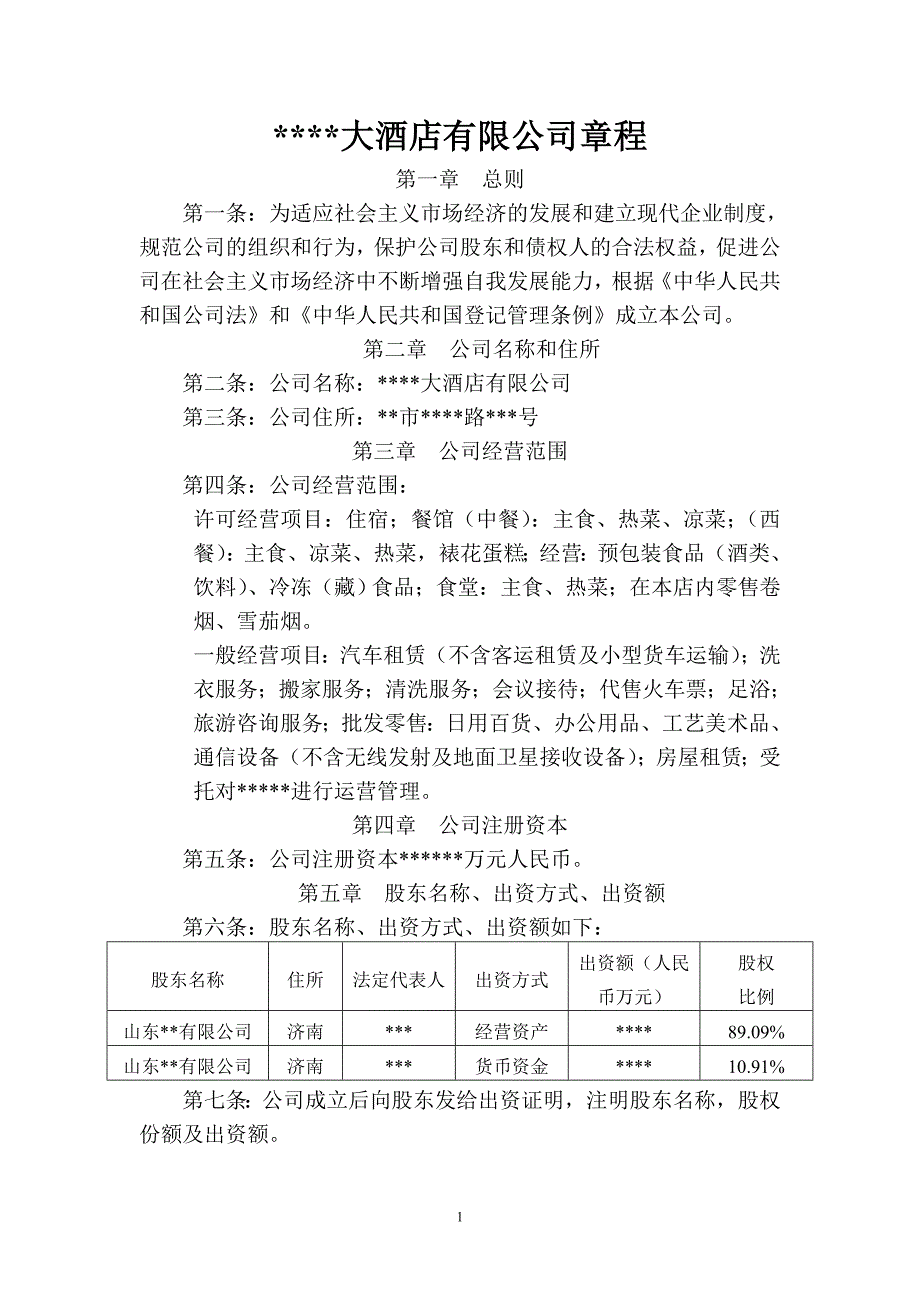 酒店章程.doc_第1页