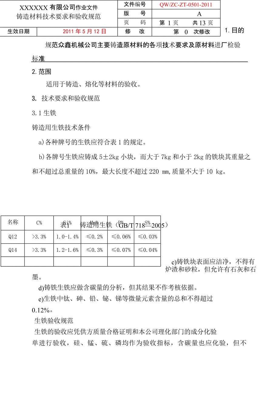 铸造材料技术要求和验收规范.docx_第3页