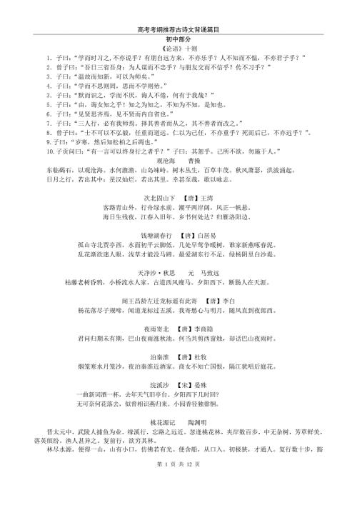 高考语文必背64篇.doc