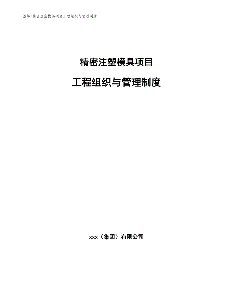 精密注塑模具项目工程组织与管理制度范文.docx_第1页