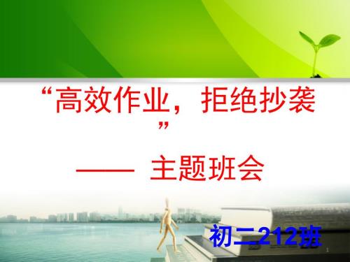 高效作业主题班会PPT课件.ppt
