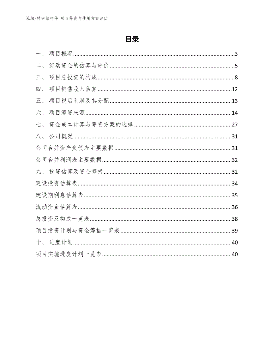 精密结构件项目筹资与使用方案评估范文.docx_第2页
