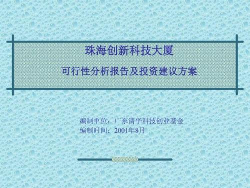 科技大厦可行性分析报告及投资建议方案.ppt