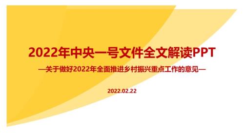 解读全面推进乡村振兴重点工作2022年中央一号文件主题学习课件.ppt