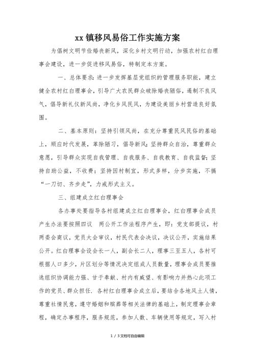 镇移风易俗工作实施方案.doc