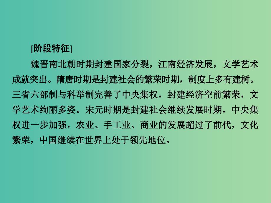 高考历史大二轮复习上篇二轮第2讲中国古代文明的成熟与繁荣魏晋南北朝隋唐宋元课件新人教版.ppt_第3页