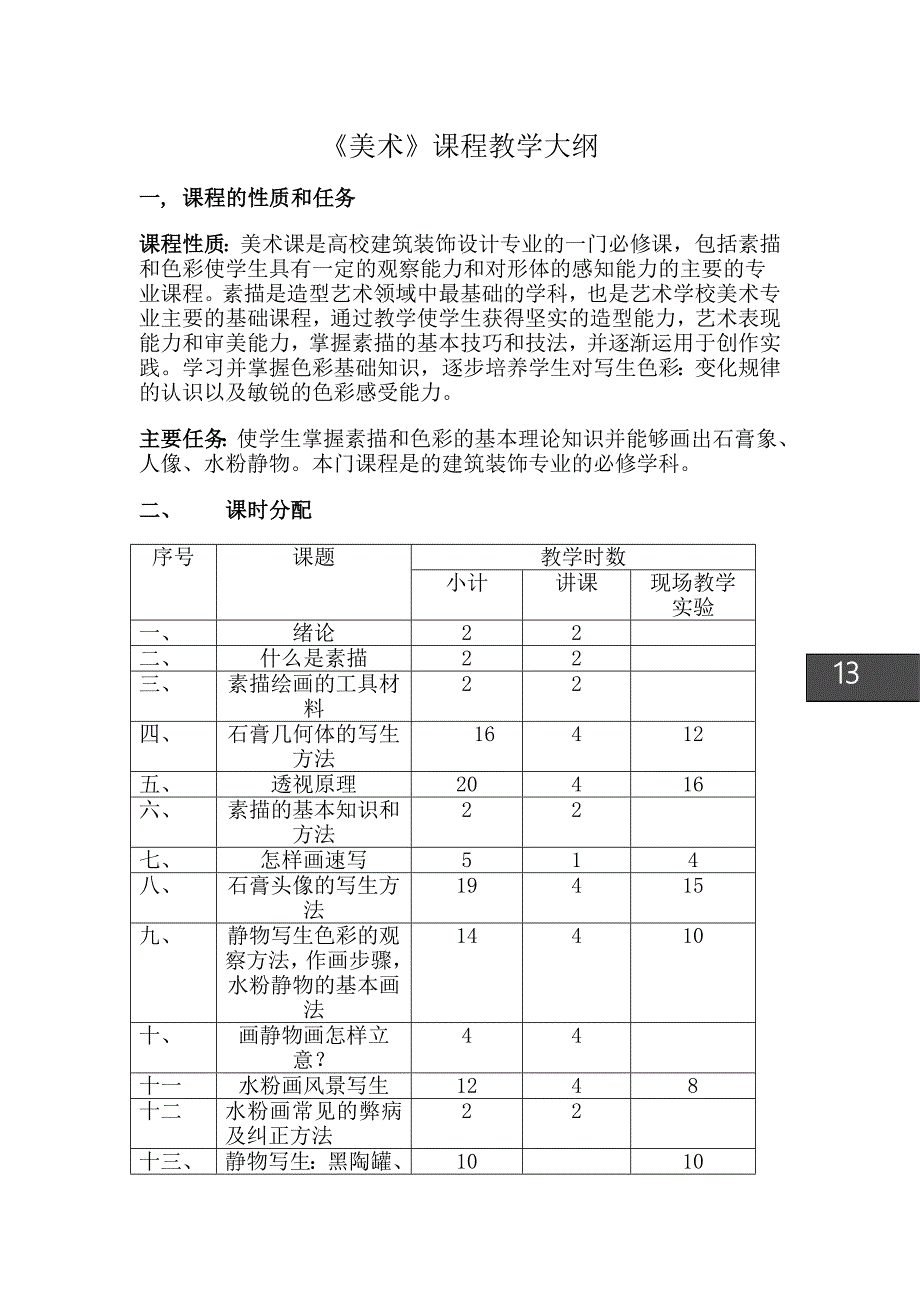 美术课程教学大纲.doc_第1页