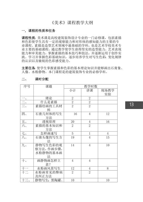 美术课程教学大纲.doc