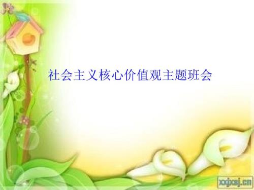 社会主义核心价值观班会课课件.ppt