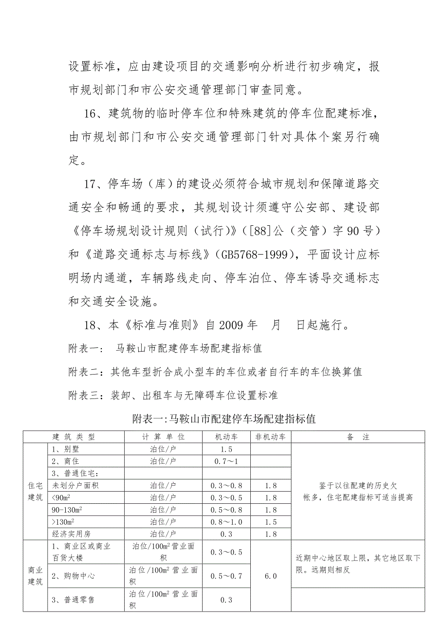 马鞍山市建筑物配建停车设施设置标准与准则送审稿eecffbdbebafae.doc_第3页