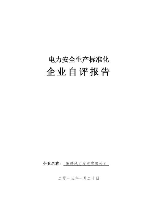 黄骅风电场安全生产标准化自评报告.doc