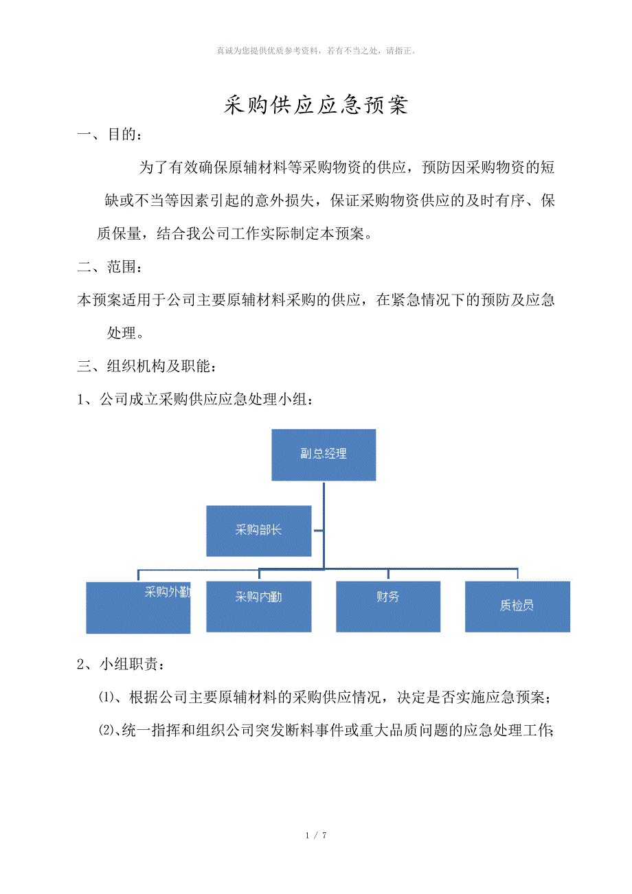 采购应急处置预案.doc_第1页