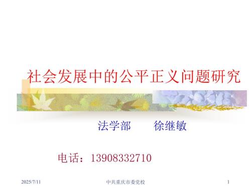 社会发展的公平正义问题研究.ppt