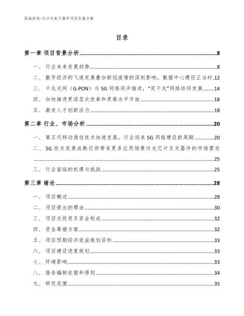 长沙光电子器件项目实施方案参考模板.docx