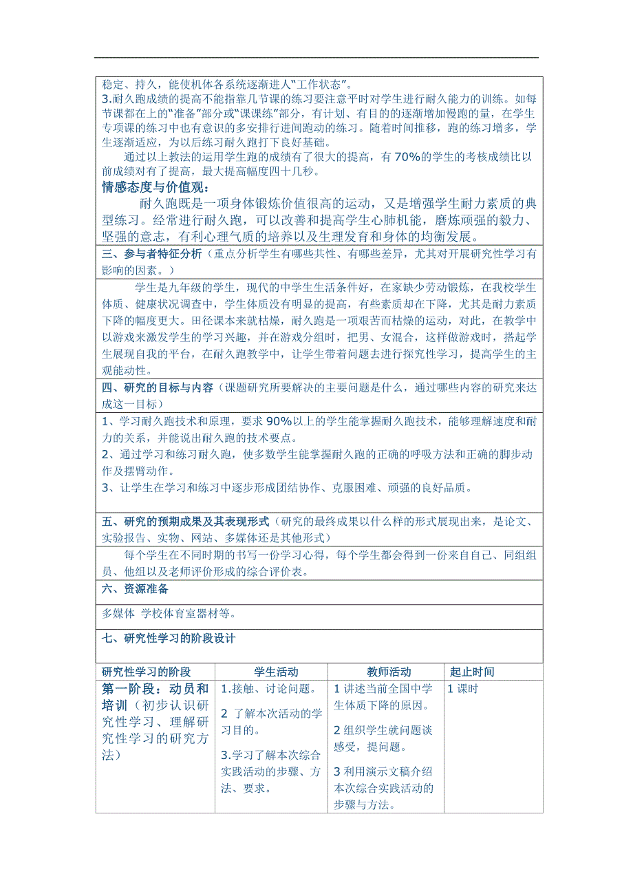 耐久跑研究性学习设计方案.doc_第2页