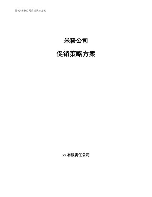 米粉公司促销策略方案.docx