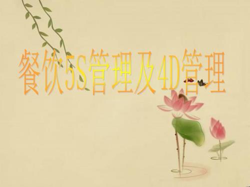 餐饮厨房5S管理和4D管理.ppt