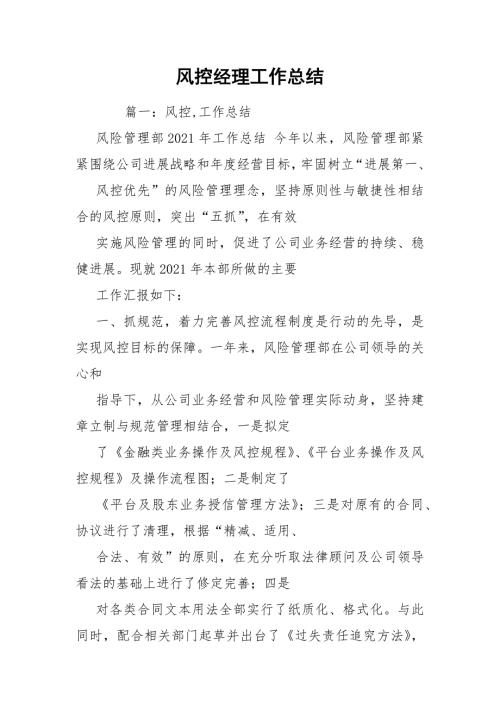 风控经理工作总结.docx