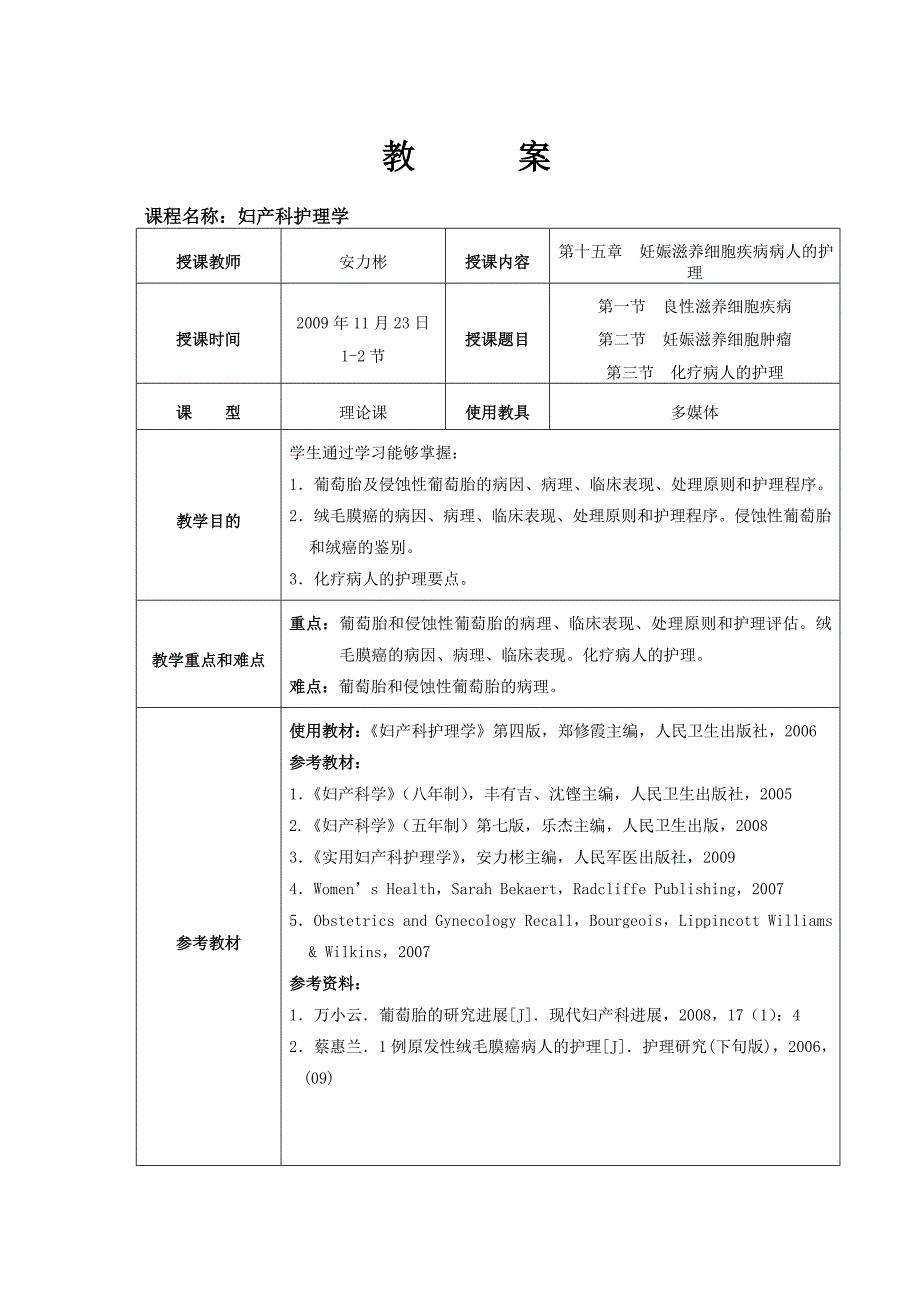 第十五章妊娠滋养细胞疾病病人的护理教案母婴护理妇产科护理吉大.doc_第2页