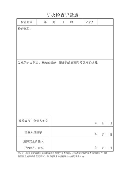 防火巡查和消防控制室值班记录模板三本台账上虞消防网.doc