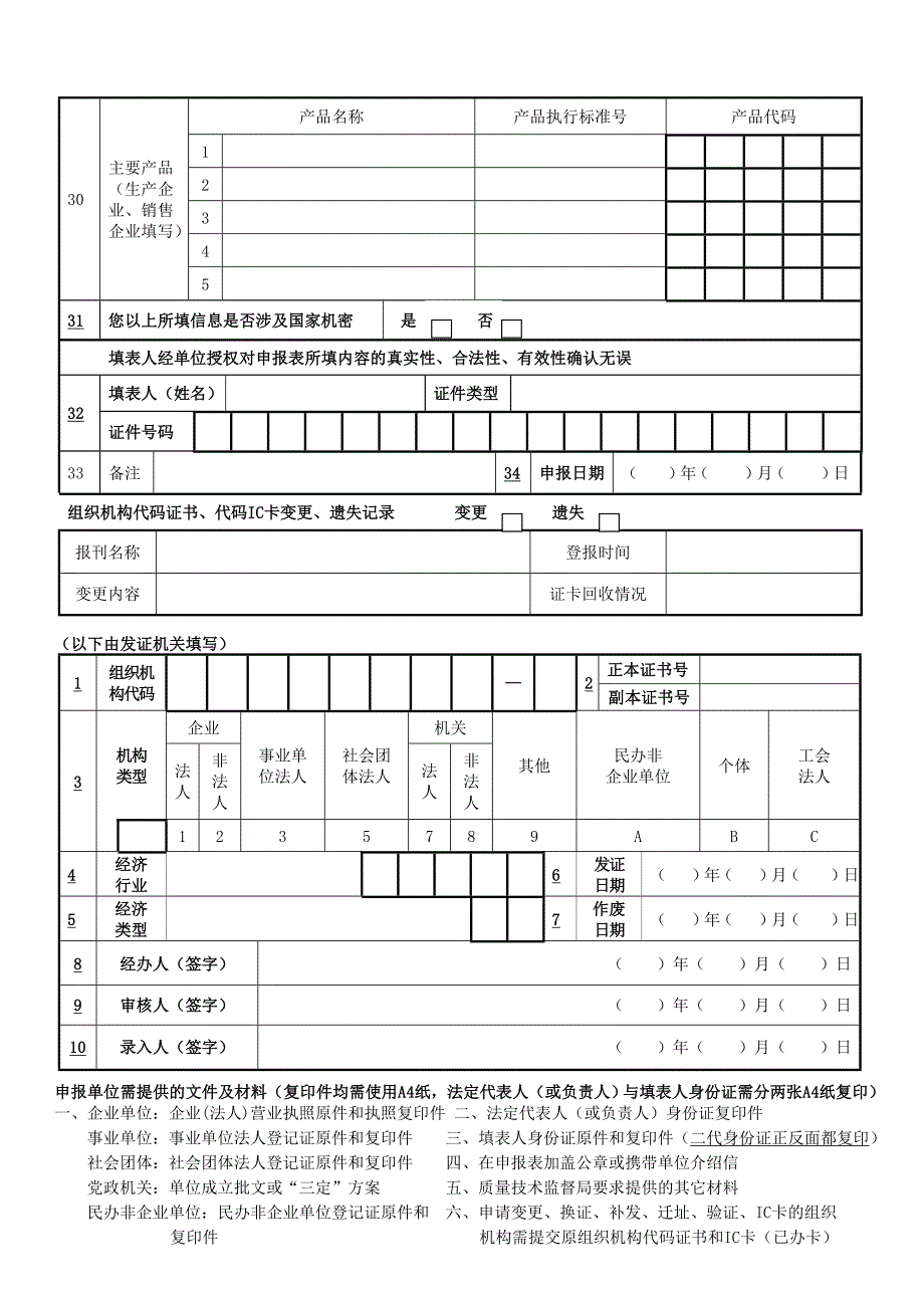 组织机构代码证变更表格.doc_第2页