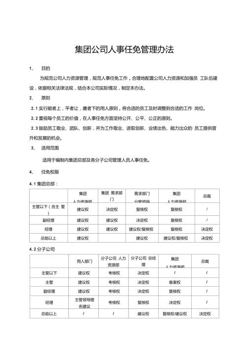 集团公司人事任免管理办法.doc