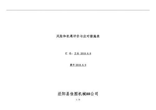 风险和机遇评价及应对措施表.doc