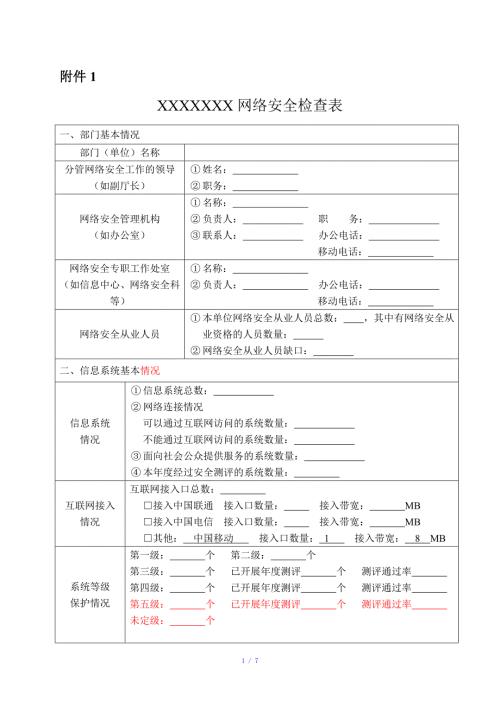 网络安全检查表完整参考模板.doc