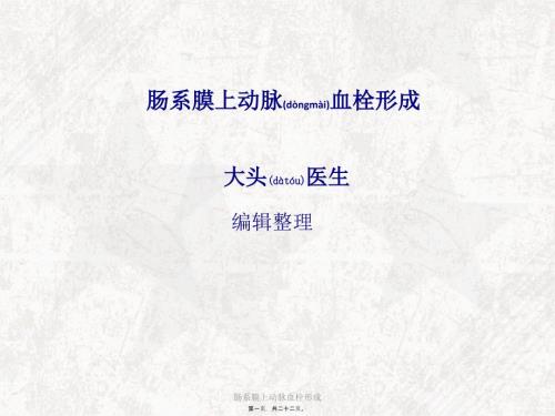 肠系膜上动脉血栓形成课件.ppt