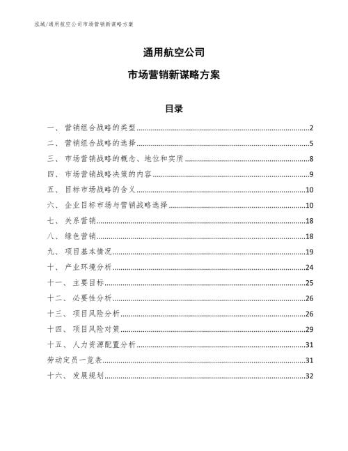 通用航空公司市场营销新谋略方案参考.docx